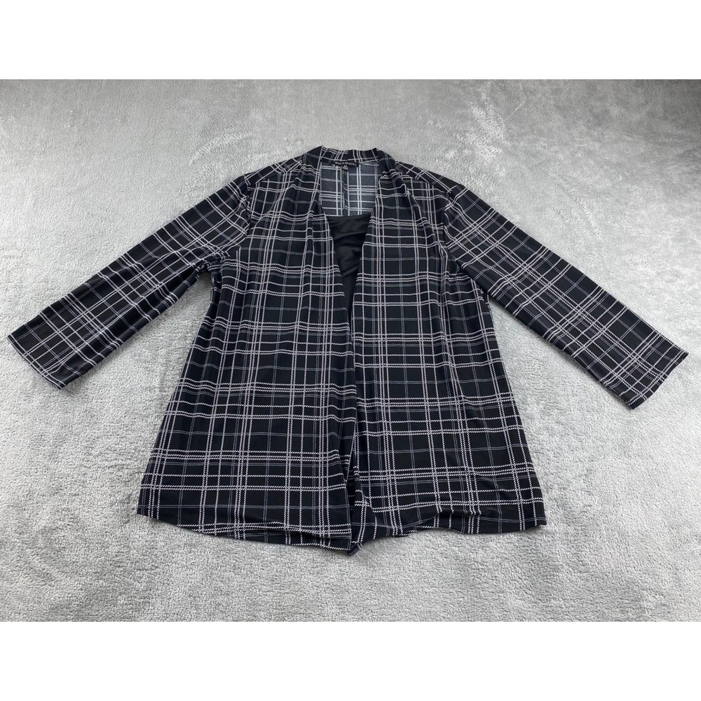 Ava & Grace Plaid Open Front Duster Cardigan Jacket Women's Medium